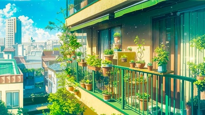 夏日阳台