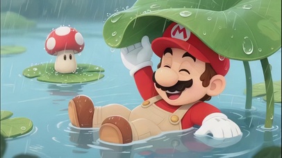 马里奥-淋雨-电脑