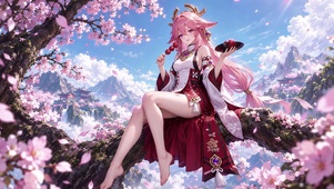 桃树下的八重神子