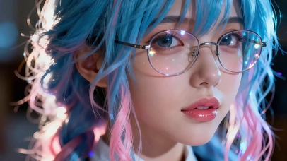 4K 幻彩蓝粉少女