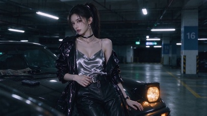 黑衣美女