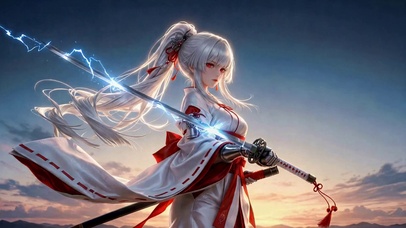 剑光白发巫女