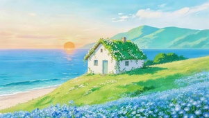 海边草原鲜花