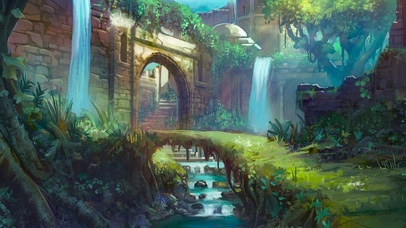 幽静的森林废墟古城