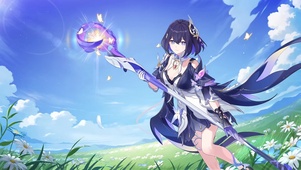 紫发少女 法杖蝴蝶