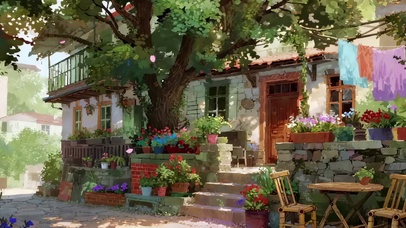 夏日插画小屋