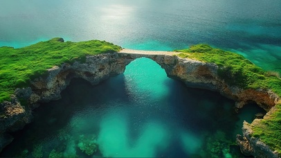 清新绿色纯净海岛