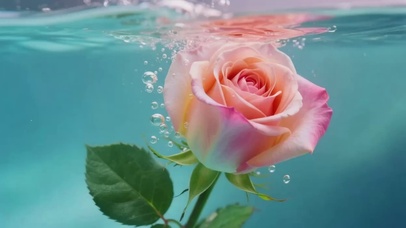 水中的玫瑰花