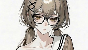 棕瞳双马尾女孩