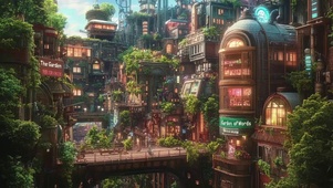 夏日科技城市建筑风景
