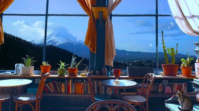 日本富士山咖啡馆