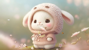 浪漫粉色小兔子
