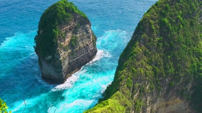 4k航拍海边岛屿海天一线