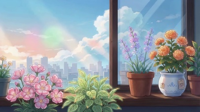 窗台有花，心中有光