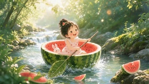 夏日西瓜小船