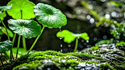 治愈雨后小景4K