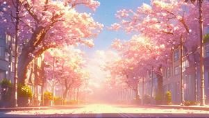 阳光梦幻樱花街道