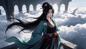 云海之上的古衣仙子