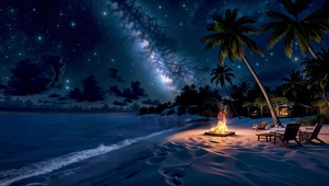 银河繁星海上夜