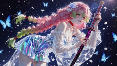 星空粉发持刀美少女甘露寺蜜璃