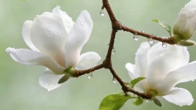 雨滴花朵带鱼屏