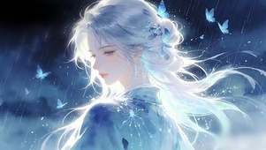 唯美梦幻侧颜动漫少女
