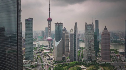 4K 高清 上海暴风雨天空屋顶