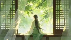 古风美女背影