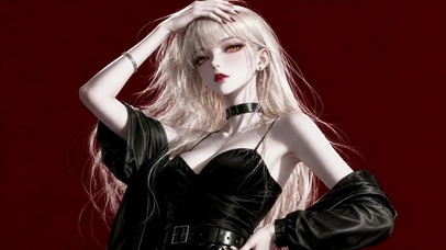 酷飒银发二次元美少女