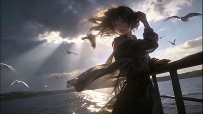 海上  忧郁少女