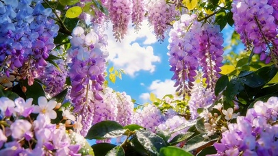 唯美治愈紫藤花