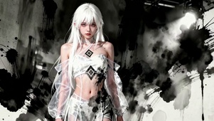 黑白赛博女神