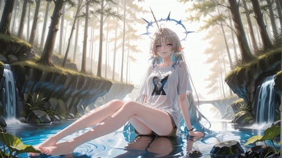 林间水潭长腿美女卡提西娅