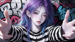 可爱紫发女孩