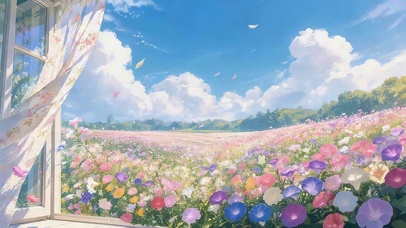 窗外的鲜花