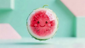 小清新西瓜笑脸
