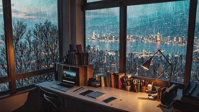 【雨景】山顶的办公室