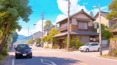 日式小镇街景