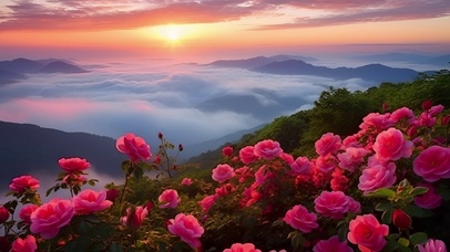 夕阳玫瑰