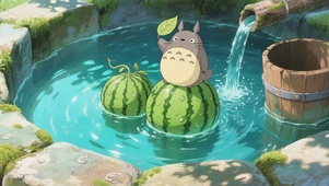 龙猫：瓜瓜我帮你遮阳哈