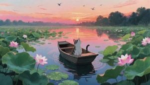 小猫荷叶