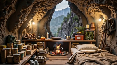 【雨景】山洞避难所