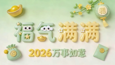 俏皮福字贺新春