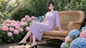 连衣裙户外女孩