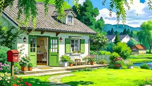 柳树河流绿景带鱼屏