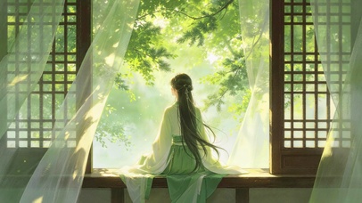 古风美女背影