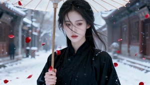 雪巷红瓣