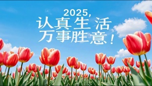 2025认真生活万事胜意郁金香