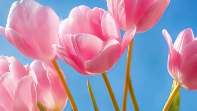 治愈花朵带鱼屏