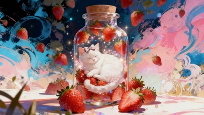 可爱玻璃瓶猫咪